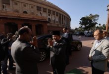 Presiden RI, Prabowo Subianto berkunjung ke gedung Parlemen India. Foto: Antara