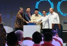 Presiden RI, Prabowo Subianto meresmikan pabrik petrokimia di Cilegon. Foto Antara