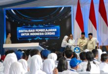 Peluncuran Program Digitalisasi Pembelajaran 2025 oleh Presiden RI, Prabowo Subianto. Foto Antara