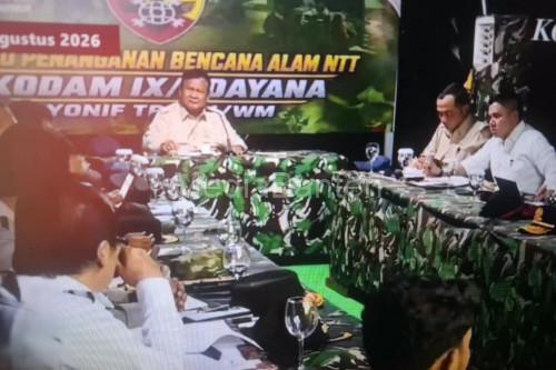 Presiden RI, Prabowo Subianto mengelar rapat penanganan gempa bumi NTT 7,7 M. Foto Antara