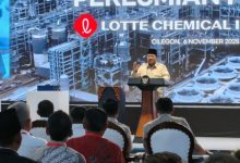 Prabowo Subianto, Presiden RI dalam sambutan peresmian pabrik petrokimia di Cilegon. Foto Antara