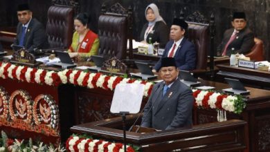 Presiden RI, Prabowo Subianto menyampaikan peidato kenagaraan perdananya. Foto: Antara