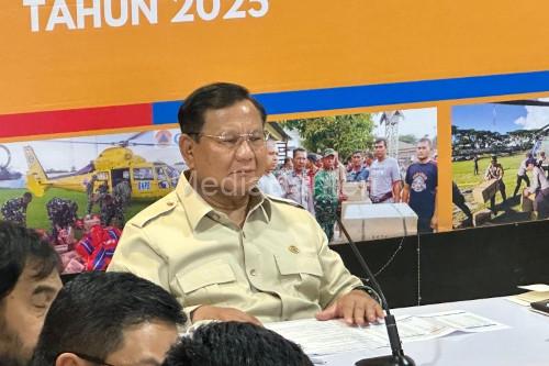 Presiden RI, Prabowo Subianto gelar ratas di Aceh tangani bencana alam. Foto Antara
