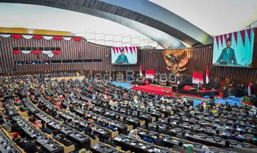 Presiden RI, Prabowo Subianto dalam sidang tahunan MPR RI. Foto Antara