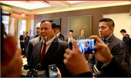 Pernyataan Presiden RI, Prabowo Subianto di Washington DC, Amerika Serikat. Foto: BPMI SatPresRI