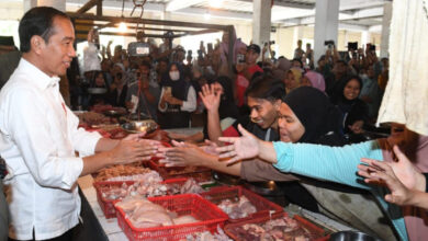 Presiden RI, Joko Widodo di Pasar Kalapa, Cilegon. Foto: BPMI SatPres RI