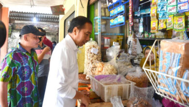 Presiden RI, Jokowi kunjungi Pasar Sentul, Yogyakarta. Foto: BPMI Satpres RI