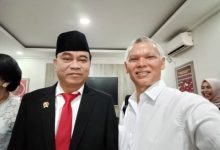 Ketua Projo Banten, Zulhumaedi Syamsi bersama Ketua Projo Pusat, Budi Arie Setiadi. Foto: Ucu