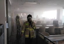 Proses pendinginan lantai 7 Gedung K-Link, Kuningan. Foto: Pemprov DKI Jakarta.