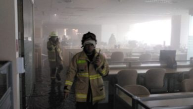 Proses pendinginan lantai 7 Gedung K-Link, Kuningan. Foto: Pemprov DKI Jakarta.