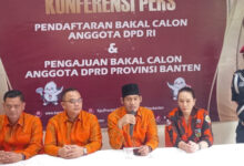 Pujiyanto, Sekwil Pemuda Pancasila Banten daftar Bacalegi DPD RI. Foto: Aden Hasanudin