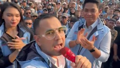 Raffi Ahamd hadir di Rapat Akbar Bison di Tangsel. Foto: Beni