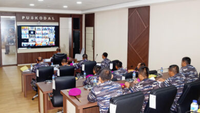 Rapat Virtual Evaluasi Satker Korps Marinir di Pasmar 2. Foto: Ahmad Munawir - Menkav 2 Mar