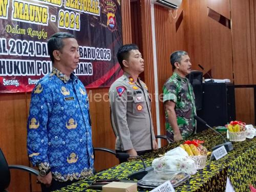 Wakapolres Serang, Kompol Ali Rahman CP memimpin Rakor Operasi Lilin Maung 2024. Foto: Yono