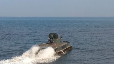 Latihan bagi pengemudi Ranpur di Laut. Foto: Ahmad Munawir - Menkav 2 Mar