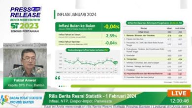 Paparan inflasi Provinsi Banten. Foto: Biro Adpim Pemprov Banten