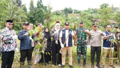 Wali Kota Cilegon, Robinsar mengawali penanaman sejuta pohon. Foto Daeng Yusvin