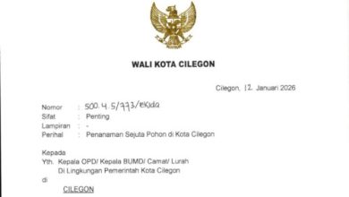 Instruk Wali Kota Cilegon minta bibit pohon. Foto Daeng Yusvin