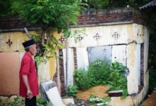 Salah satu rmah warga Bayah Timur, Kabupaten Lebak yang rusak parah akibat pegerakan tanah. Foto Antara