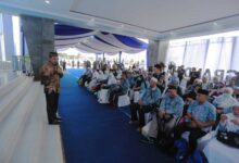 Penyambutan jamaah haji di Asrama Haji Banten di Cipondoh. Foto: Pemkot Tangerang