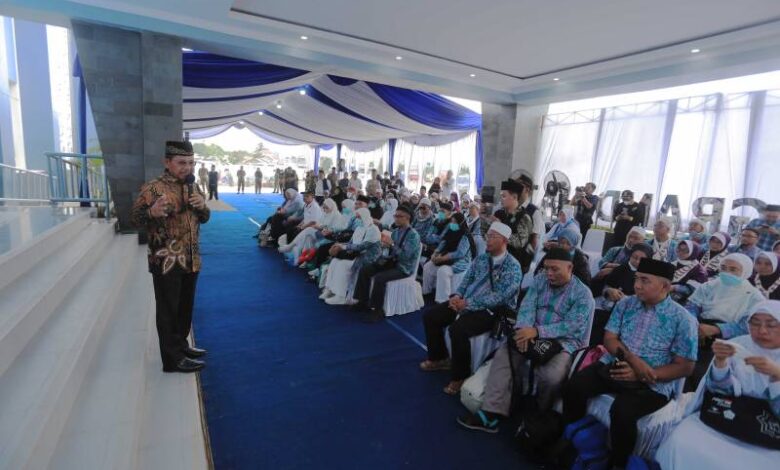 Penyambutan jamaah haji di Asrama Haji Banten di Cipondoh. Foto: Pemkot Tangerang