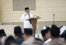 Wali Kota Tangerang, Sachrudin memberikan sambutan. Foto Antara