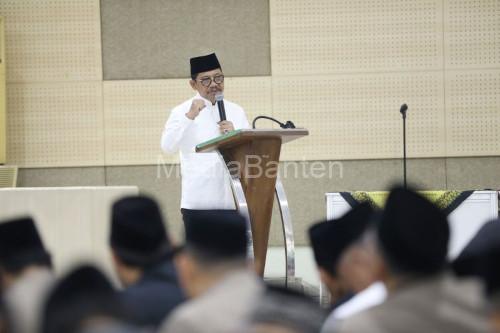 Wali Kota Tangerang, Sachrudin memberikan sambutan. Foto Antara