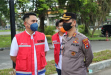 Sales Area Manager PT Pertamina Banten, Tri Yudha Nurmansyah saat mendampingi Kapolresta Serang Kota.