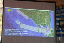 Peta SAR pencarian rombongan jurnalis yang hilang di Selat Sunda. Foto Antara