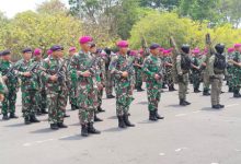 Prajurit Yonranratfib 2 Mar BKO Pengamanan VVIP Wapres RI. Foto: Ahmad Munawir - Menkav 2 Mar