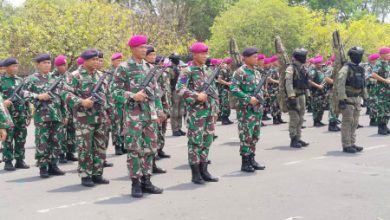 Prajurit Yonranratfib 2 Mar BKO Pengamanan VVIP Wapres RI. Foto: Ahmad Munawir - Menkav 2 Mar