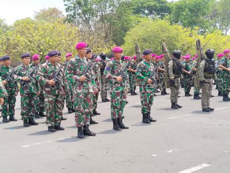 Prajurit Yonranratfib 2 Mar BKO Pengamanan VVIP Wapres RI. Foto: Ahmad Munawir - Menkav 2 Mar