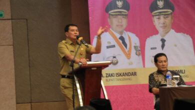 Sekda Kabupaten Tangerang, Moch Maesyal Rasyid memberikan sambutan. Foto: Iqbal Kurnia