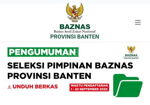 Pengumuman pendaftaran calon pimpinan Bazanas Banen. Foto Biro Adpim Banten