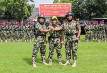 Danmenkav 2 Mar, Letkol Mar La Ode Jimmy Herizal Rahman memimpin sertijab Dankapa 2 Mar. Foto: Ahmad Munawir - Menkav 2 Mar