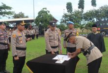 Kapolres Serang, AKBP Wiwin Setiawan pimpin sertijab pejabat baru. Foto: Yono
