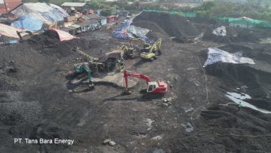 Salah satu stokpile batubara di Jakarta Utara yang ditutup sementara. Foto: Diskominfotik DKI Jakarta