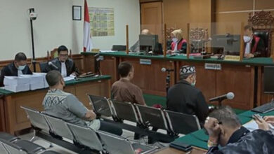 Sidang tuntutan korupsi lahan SMKN 7 Tangsel. Foto BR