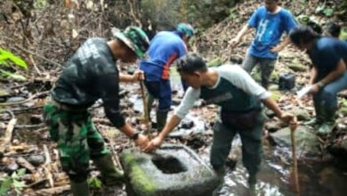 Penemuan situs arca baru di Gunung Payung, Taman Nasional Ujung Kulon. Foto: Antara