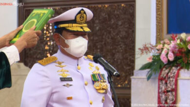 Laksamana TNI Yudo Margono saat disumpah jabata Panglima TNI. Foto: Chanel Youtube Sekretariat Presiden RI.