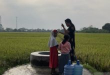 Sumur sawah yang menjadi andalan warga Kasemen atas kekeringan. Foto: Antara