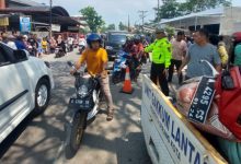 Lokasi tabarakan beruntun di Jalan Raya Serang - Banten. foto: Yono