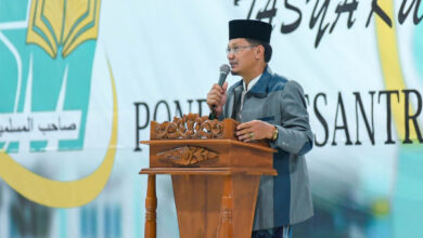 KH Tairman Elon, Pimpinan SMKN Sohibul Muslimin. Foto: Aden Hasanudin