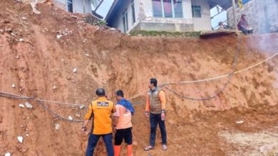 Salah satu tanah longsor di Kabupaten Lebak. Foto: Antara