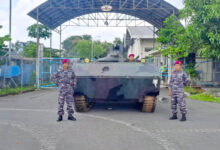 Tank Amfibi Yonranratfib 2 Ma untuk pengamanan kunjungan Presiden RI. Foto: Ahmad Munawir - Menkav 2 Mar