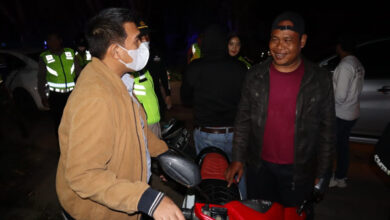 Tim Gabungan melakukan patroli di Kabupaten Serang. Foto: Yono