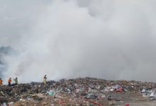 Kebakaran di TPSA Bagendung Cilegon. Foto: Antara