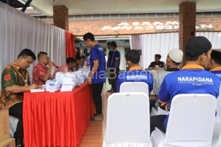 Narapidana Lapas Pemuda Tangerang salurkan hak pilihnya. Foto: Antara