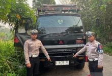 Truk pelaku tabrak lari yang disita Polresta Tangerang. Foto Antara