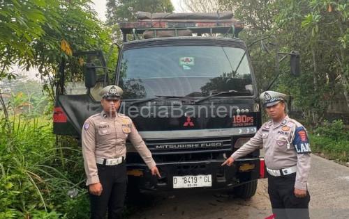 Truk pelaku tabrak lari yang disita Polresta Tangerang. Foto Antara